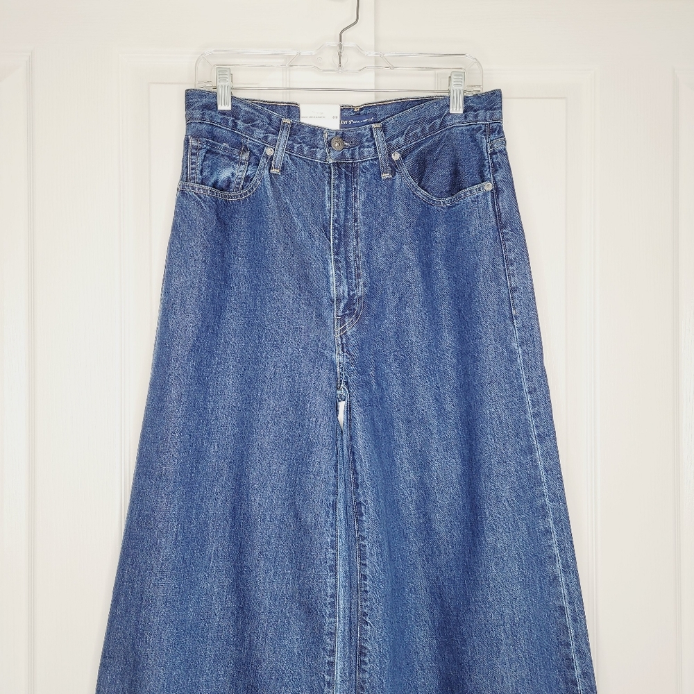Levis Made & Crafted Womens Denim Jean 25 Full Flare High Rise Dark Blue New - Picture 2 of 11